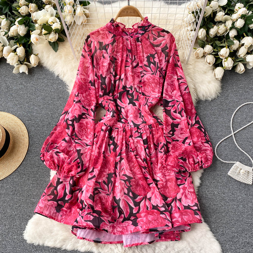Belle Puff Sleeve Open Back Dress