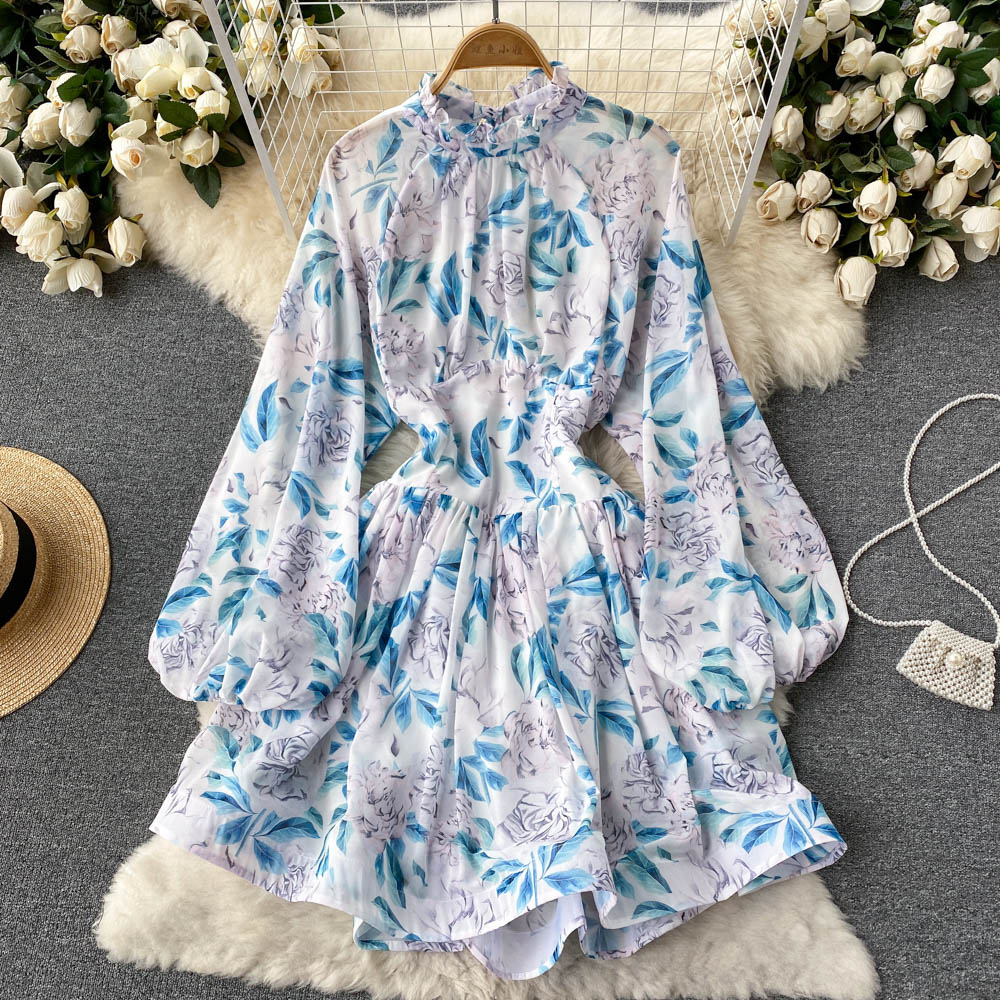 Belle Puff Sleeve Open Back Dress