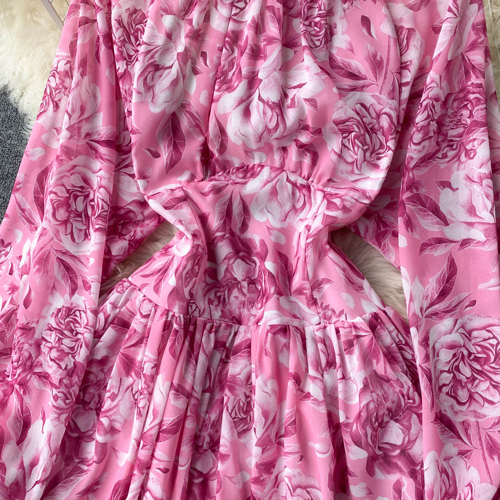 Belle Puff Sleeve Open Back Dress
