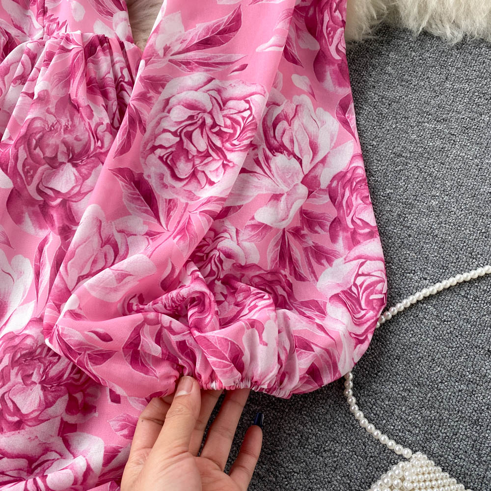 Belle Puff Sleeve Open Back Dress