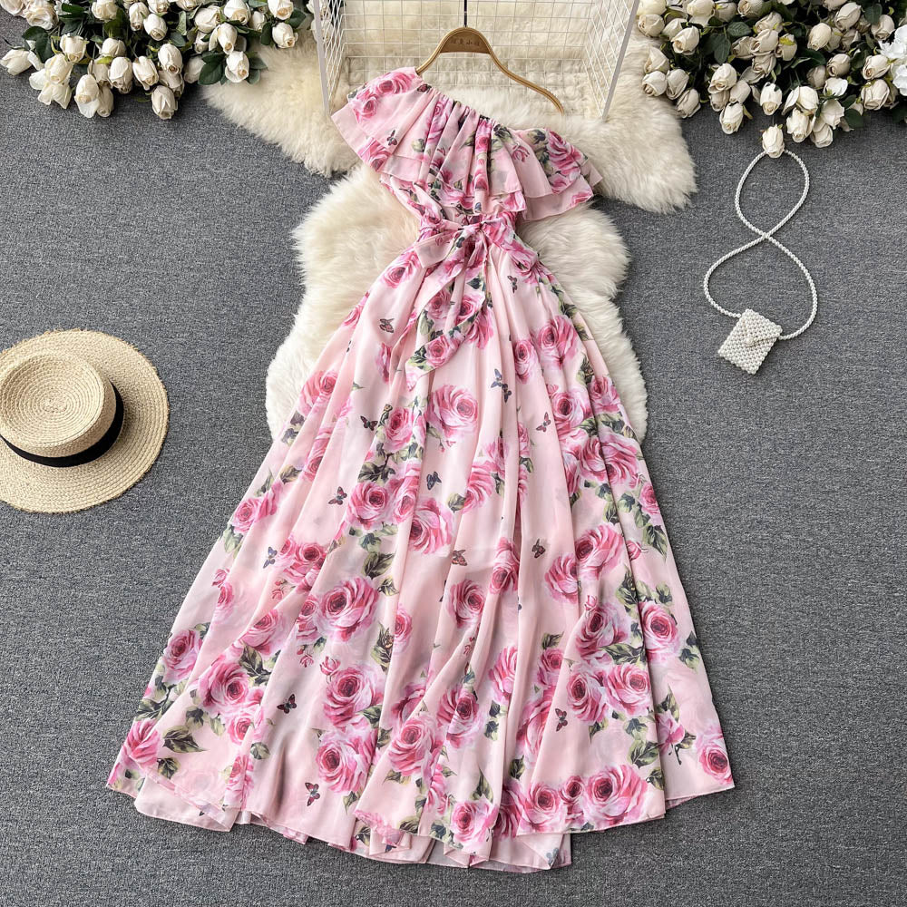 Ella One Shoulder Ruffle Dress