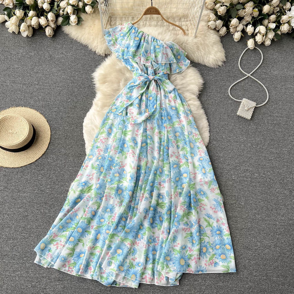 Ella One Shoulder Ruffle Dress
