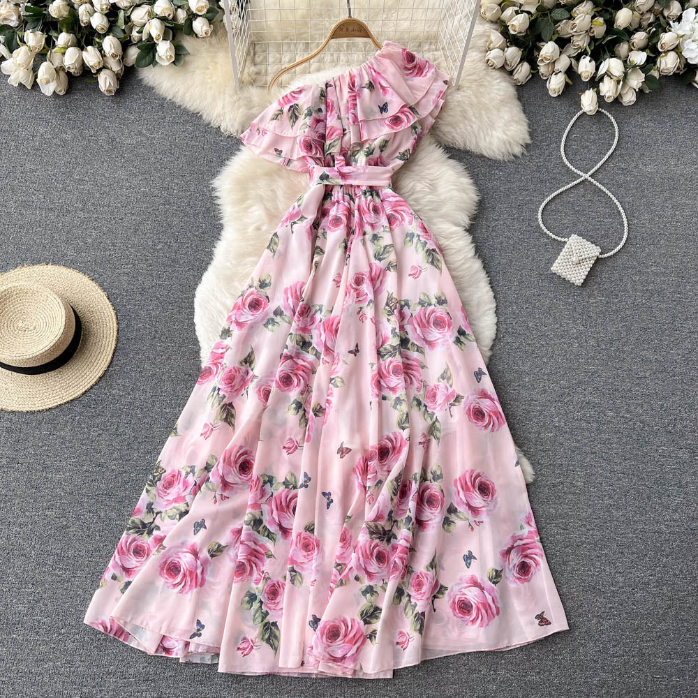 Ella One Shoulder Ruffle Dress