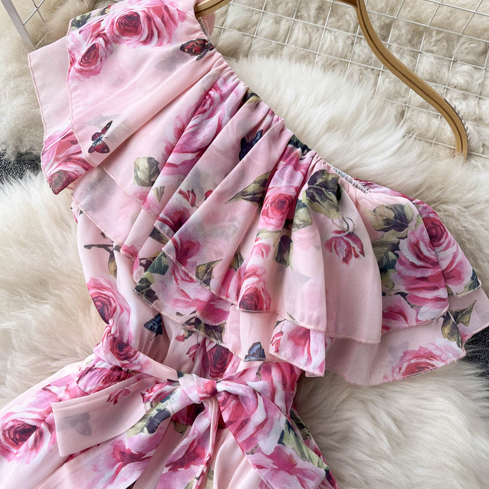 Ella One Shoulder Ruffle Dress