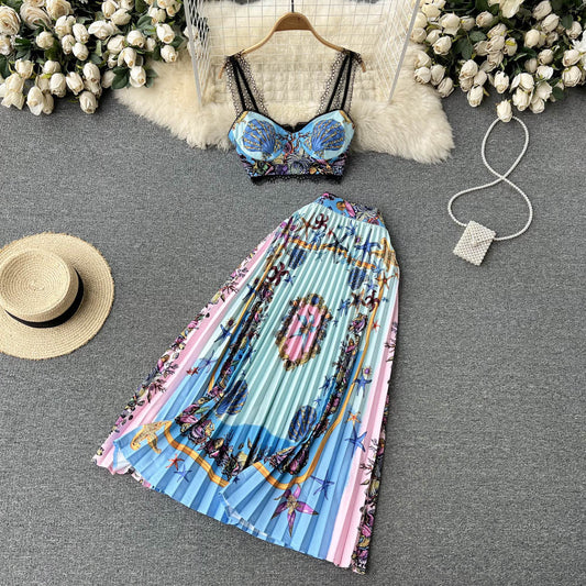 Kori Lace Pleated Two Piece Set