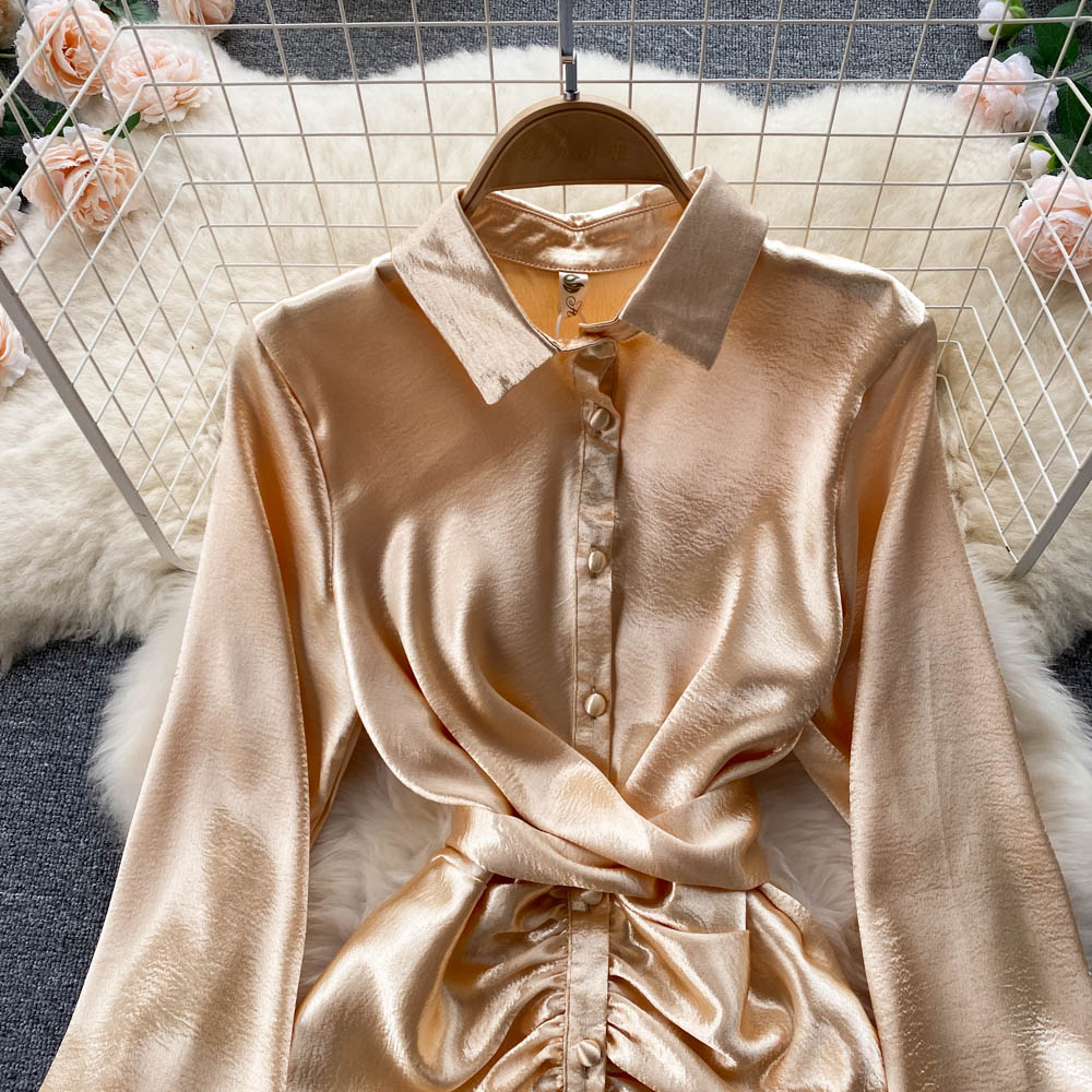 Genesis Ruched Satin Dress