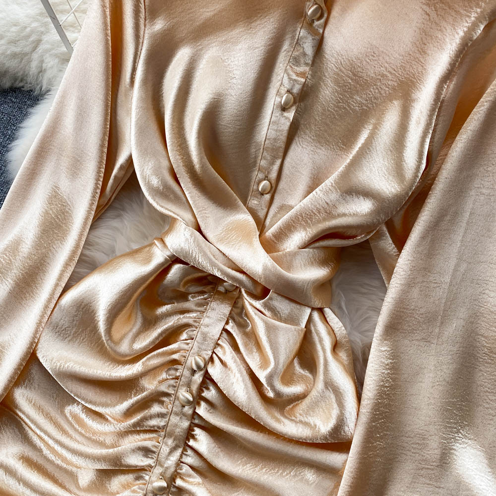 Genesis Ruched Satin Dress