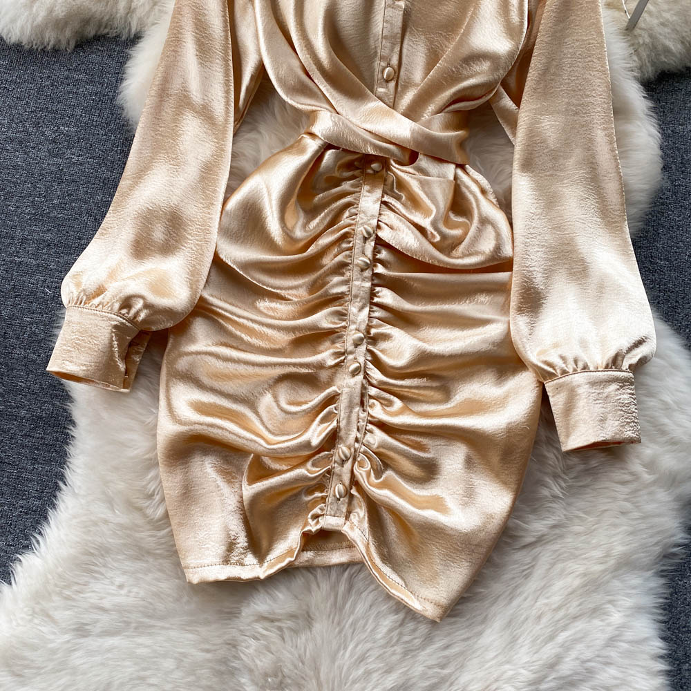 Genesis Ruched Satin Dress