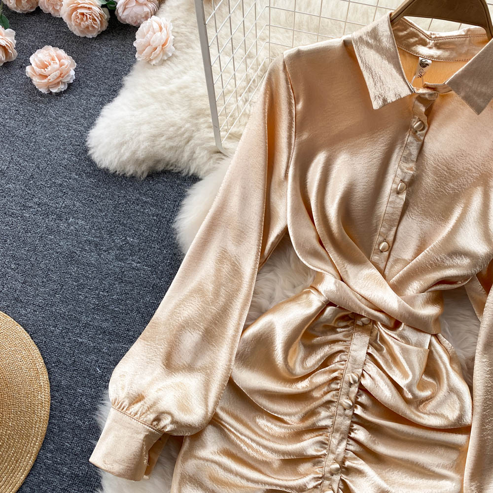 Genesis Ruched Satin Dress