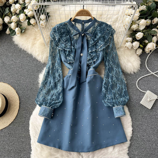Cyril Ruffle Lace Dress