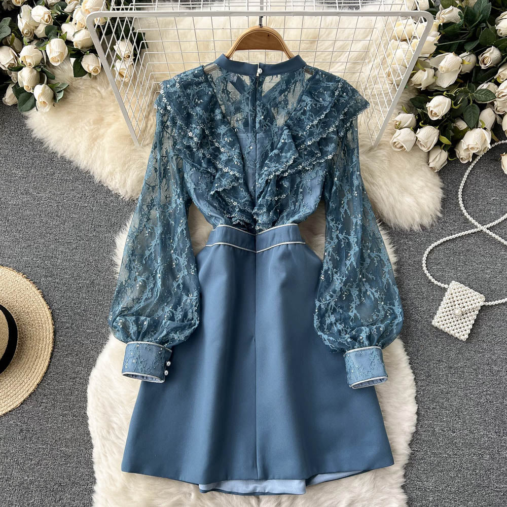 Cyril Ruffle Lace Dress