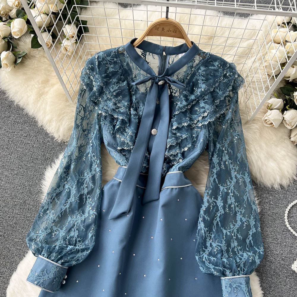 Cyril Ruffle Lace Dress
