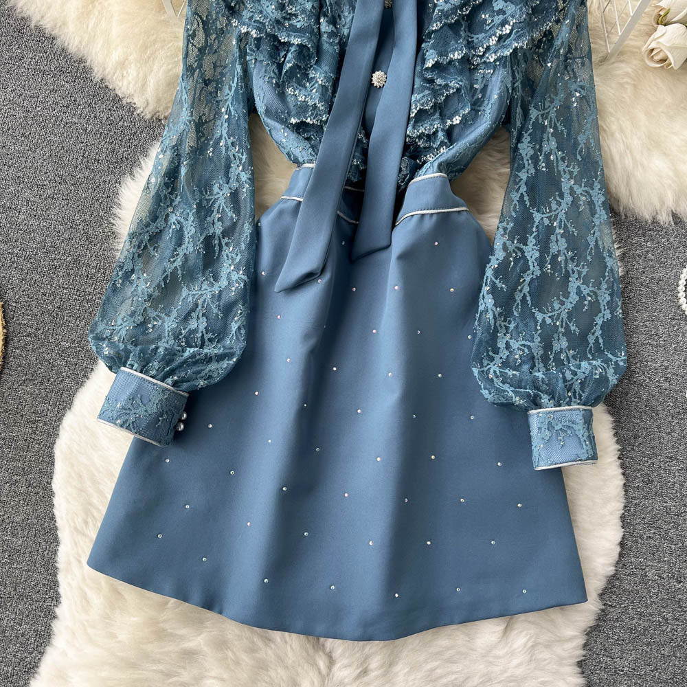 Cyril Ruffle Lace Dress