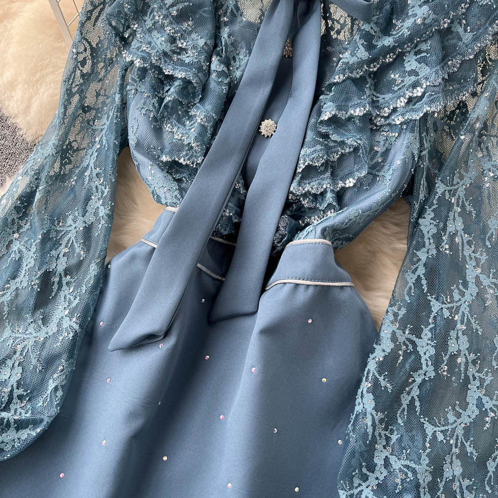 Cyril Ruffle Lace Dress