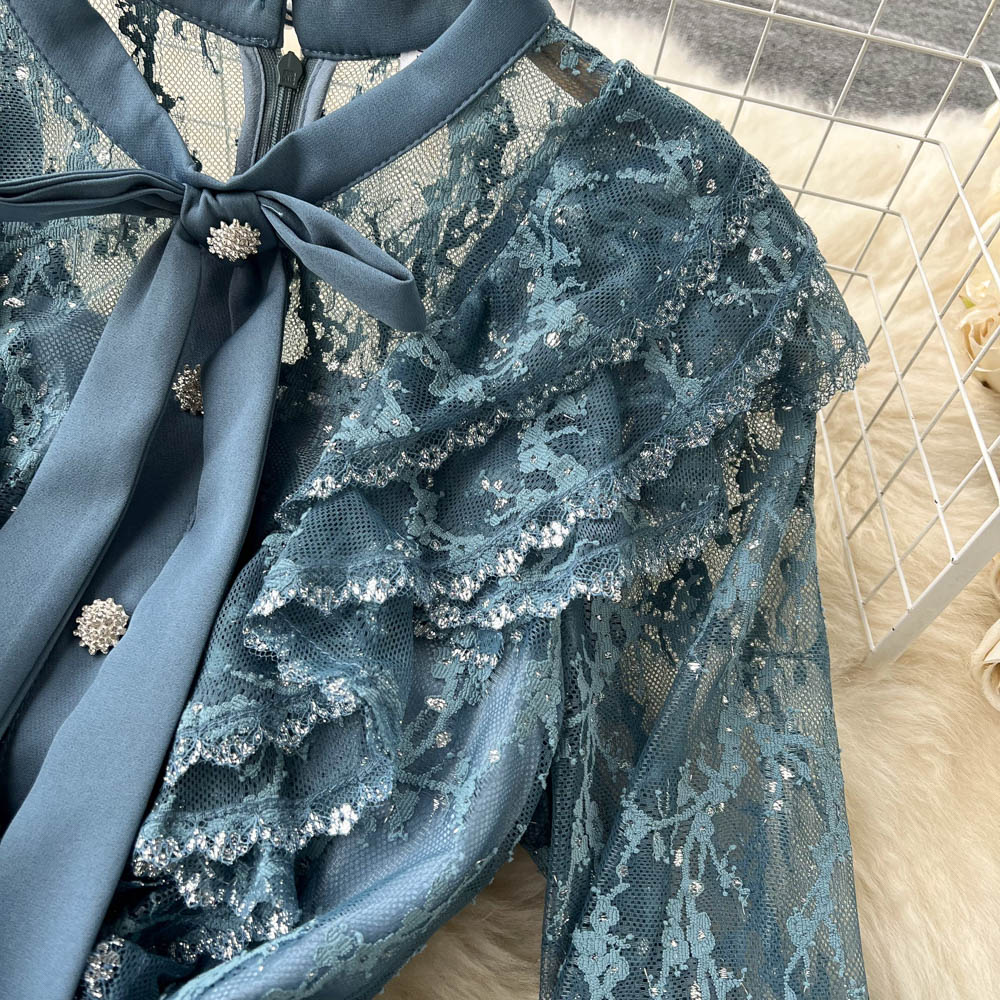 Cyril Ruffle Lace Dress