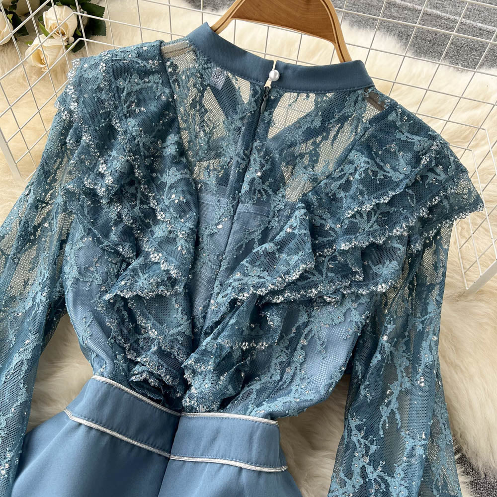 Cyril Ruffle Lace Dress