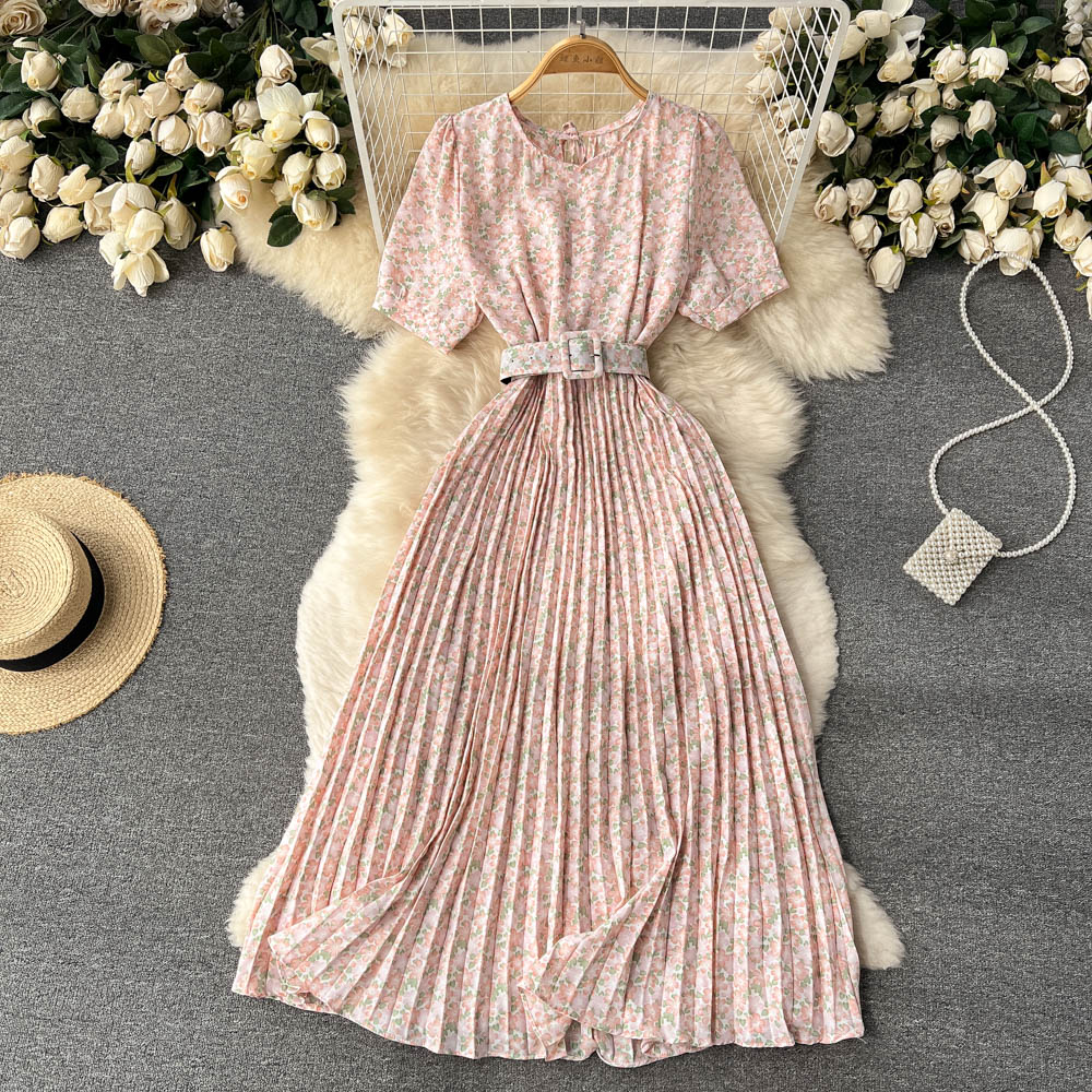 Madalyn Puff Sleeve Pleated Dress