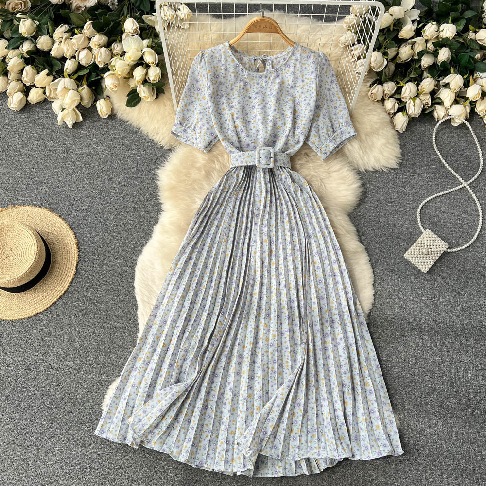 Madalyn Puff Sleeve Pleated Dress