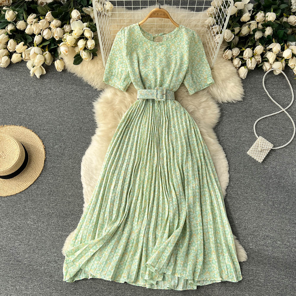 Madalyn Puff Sleeve Pleated Dress
