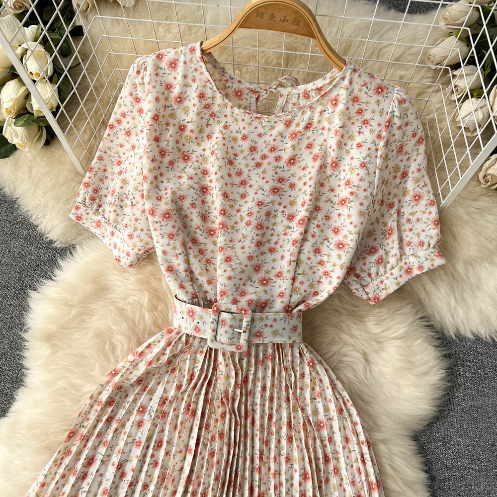 Madalyn Puff Sleeve Pleated Dress