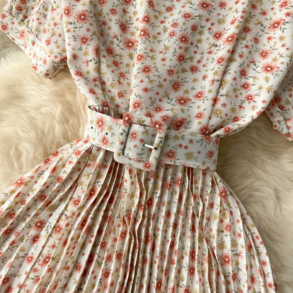 Madalyn Puff Sleeve Pleated Dress