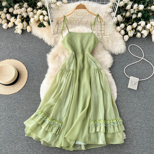 Cate Pleated Chiffon Dress