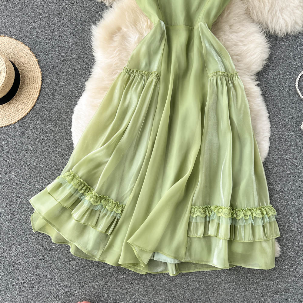 Cate Pleated Chiffon Dress
