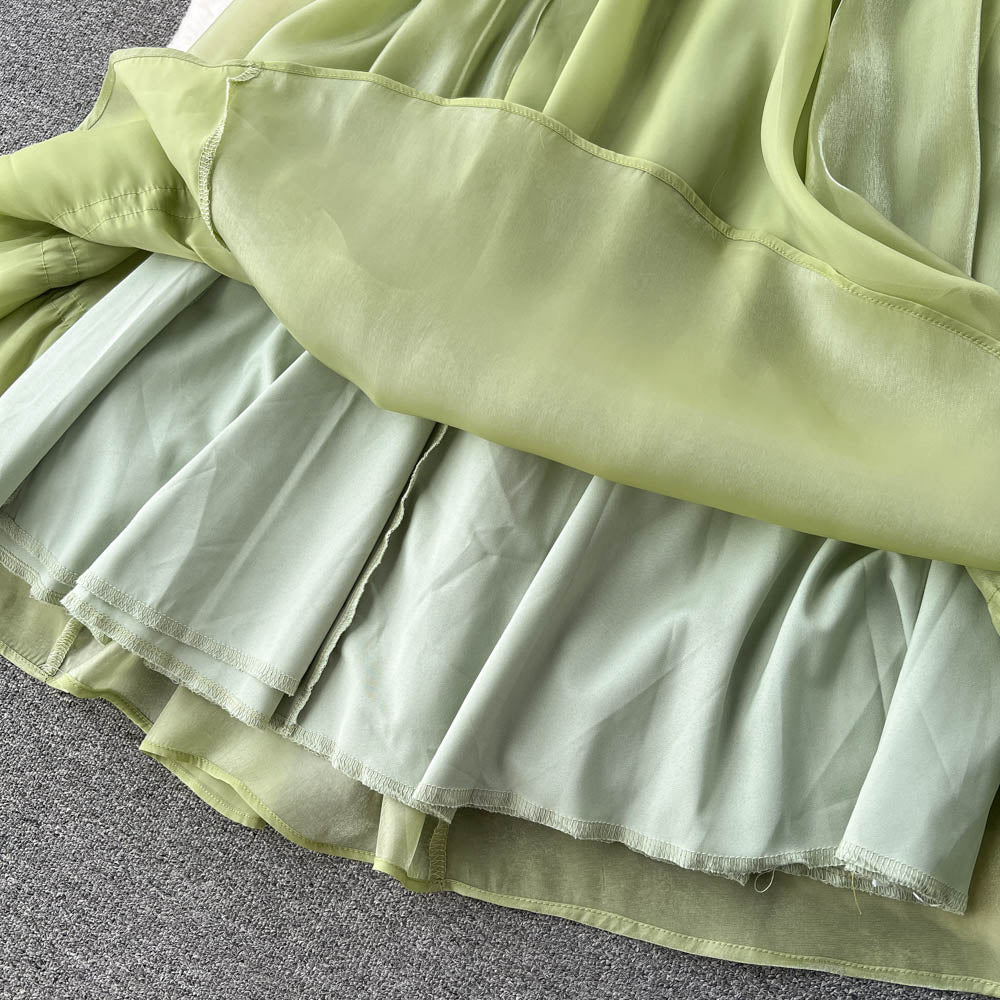 Cate Pleated Chiffon Dress