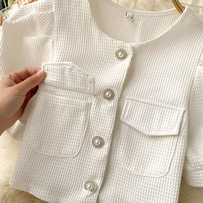 Apple Puff Sleeve Two Piece Set