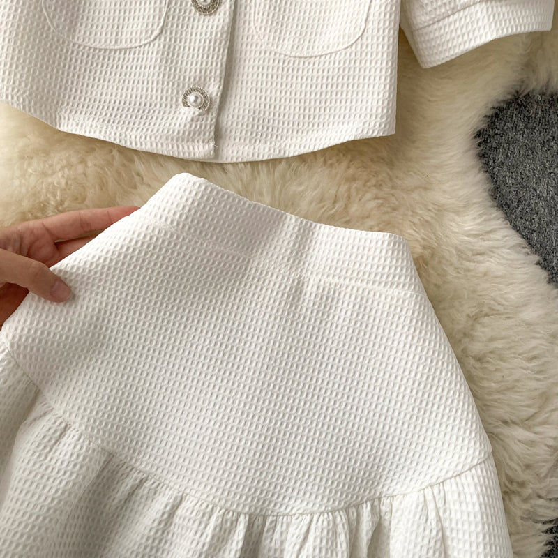 Apple Puff Sleeve Two Piece Set