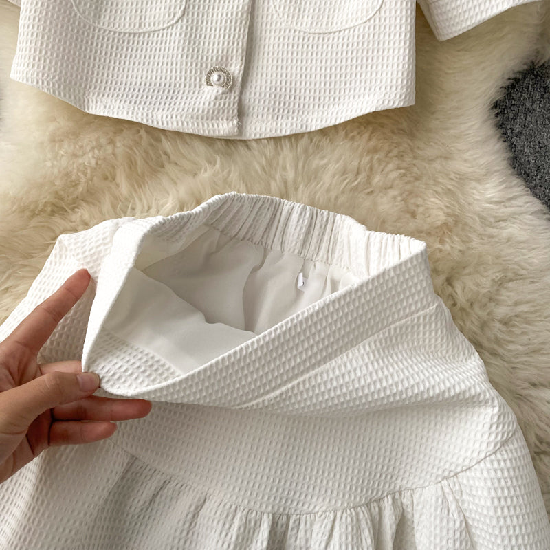 Apple Puff Sleeve Two Piece Set
