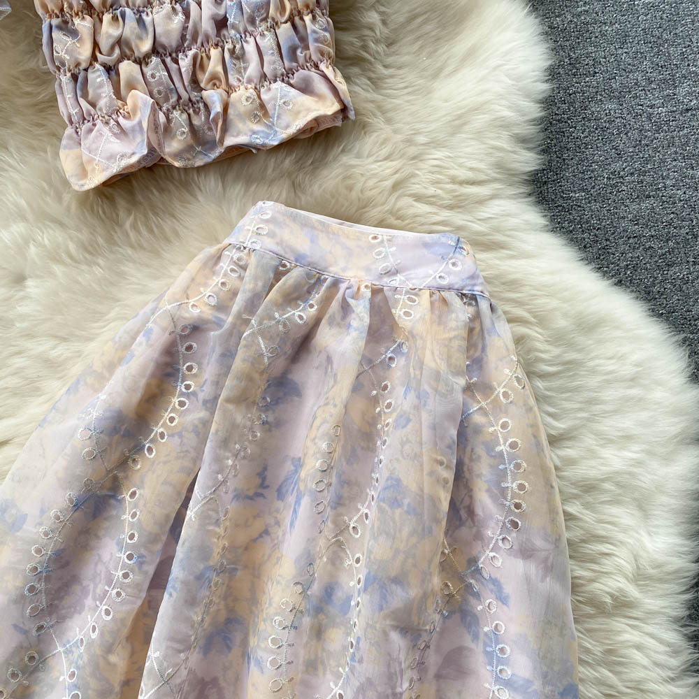 Anika Shirred Puff Sleeve Two Piece Set
