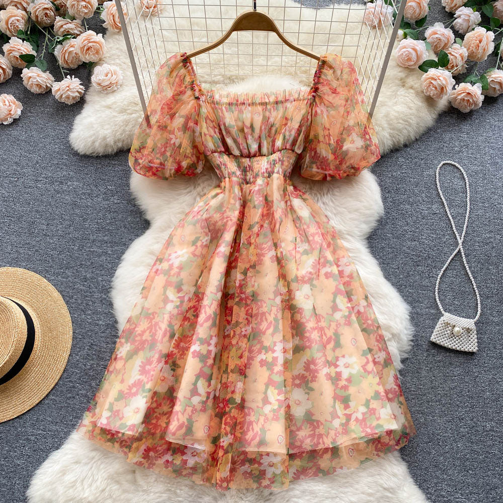Flora Chiffon Mesh Dress