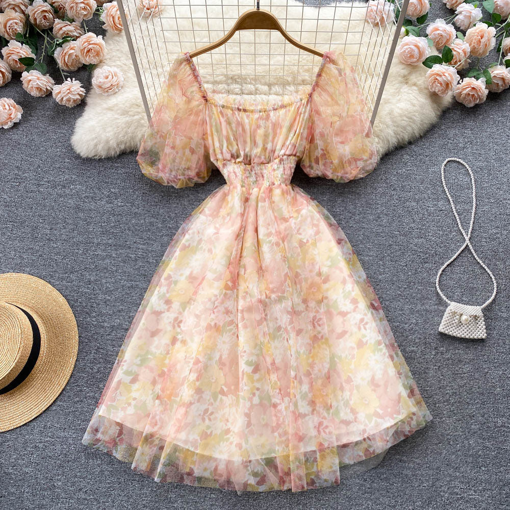 Flora Chiffon Mesh Dress