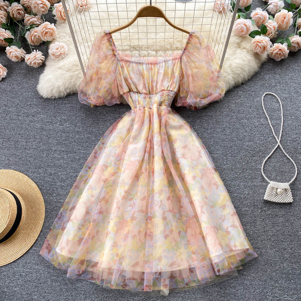 Flora Chiffon Mesh Dress