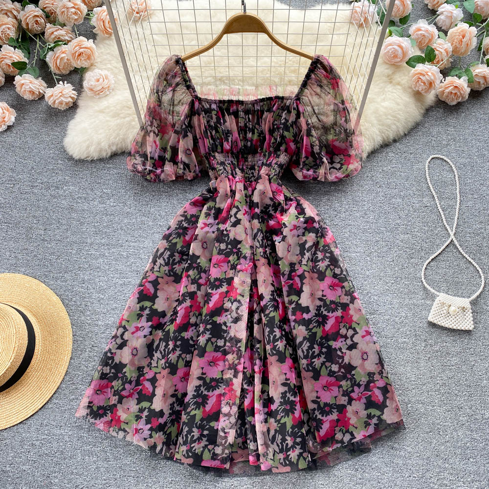 Flora Chiffon Mesh Dress