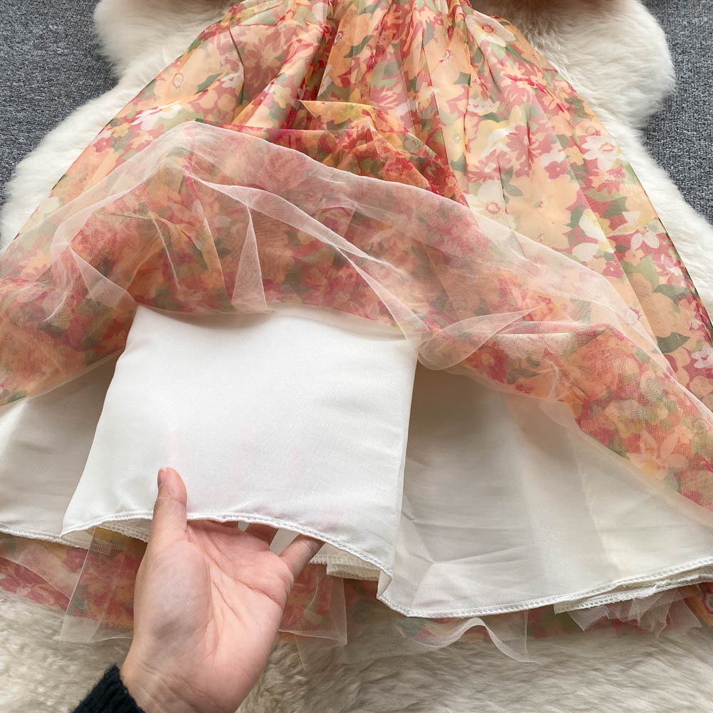 Flora Chiffon Mesh Dress