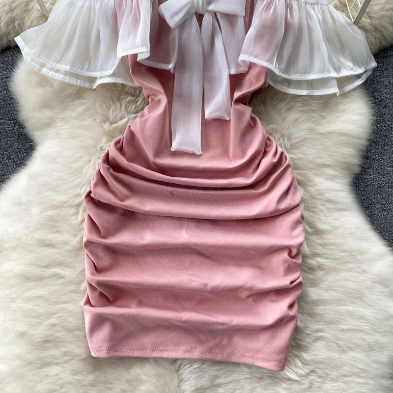 Anna Ruffle Ruched Dress