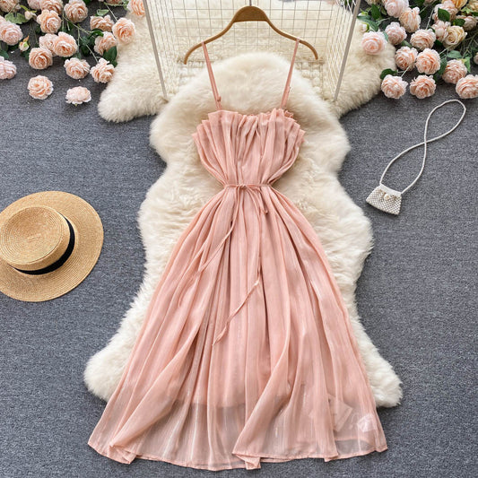 Lana Pleated Chiffon Dress
