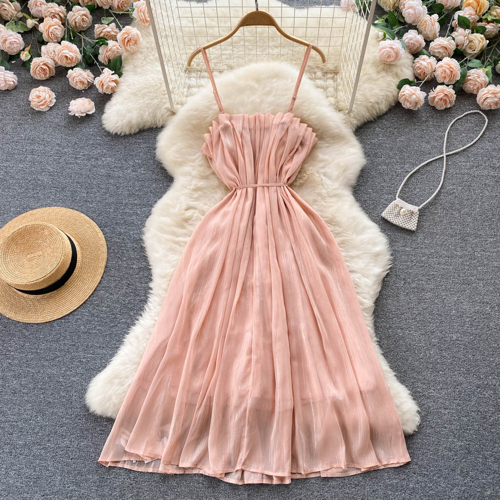Lana Pleated Chiffon Dress