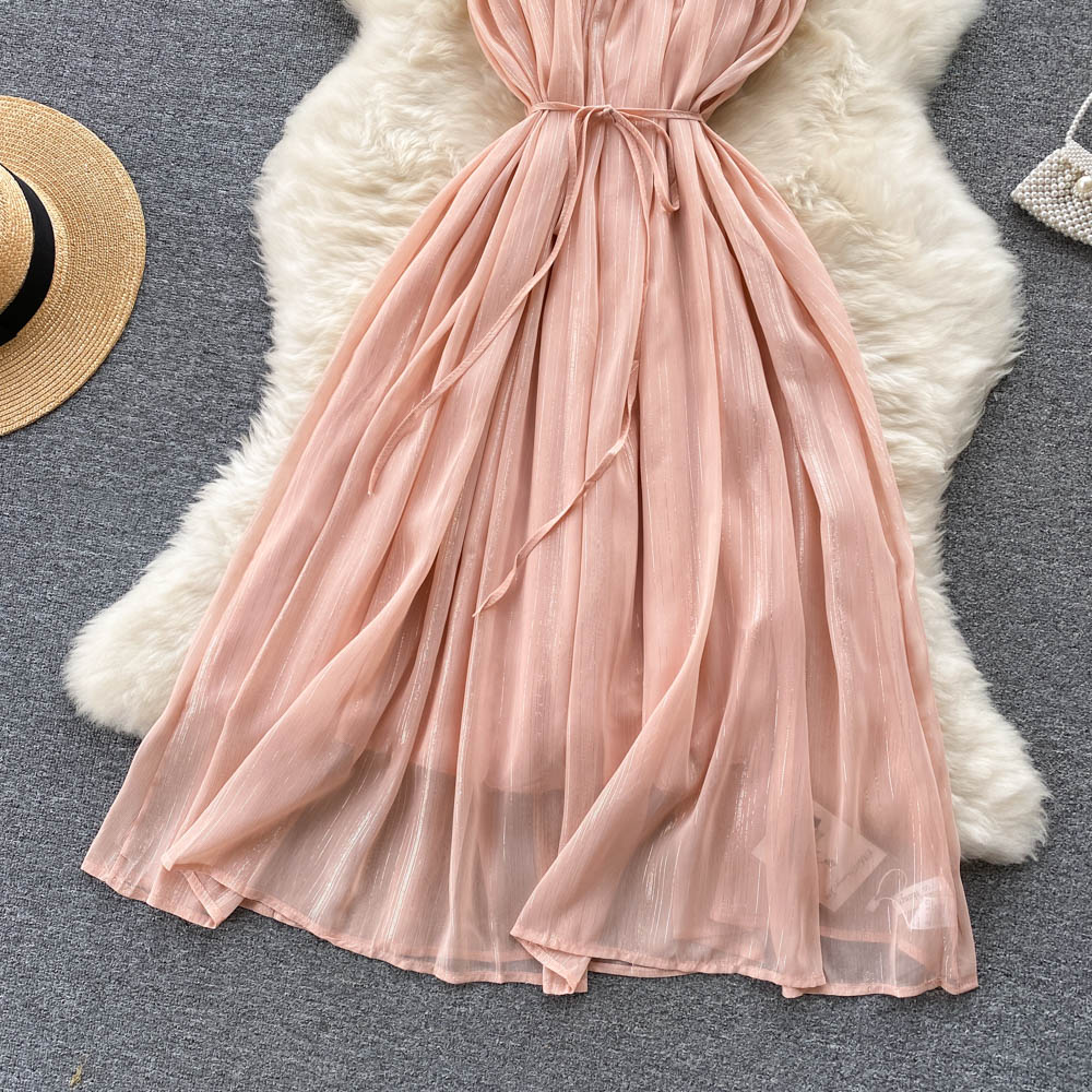 Lana Pleated Chiffon Dress