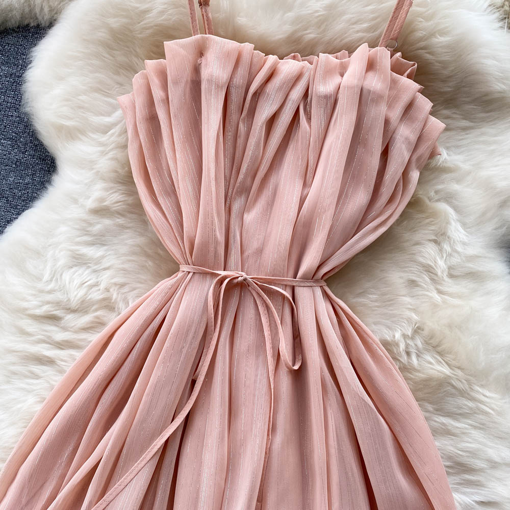 Lana Pleated Chiffon Dress