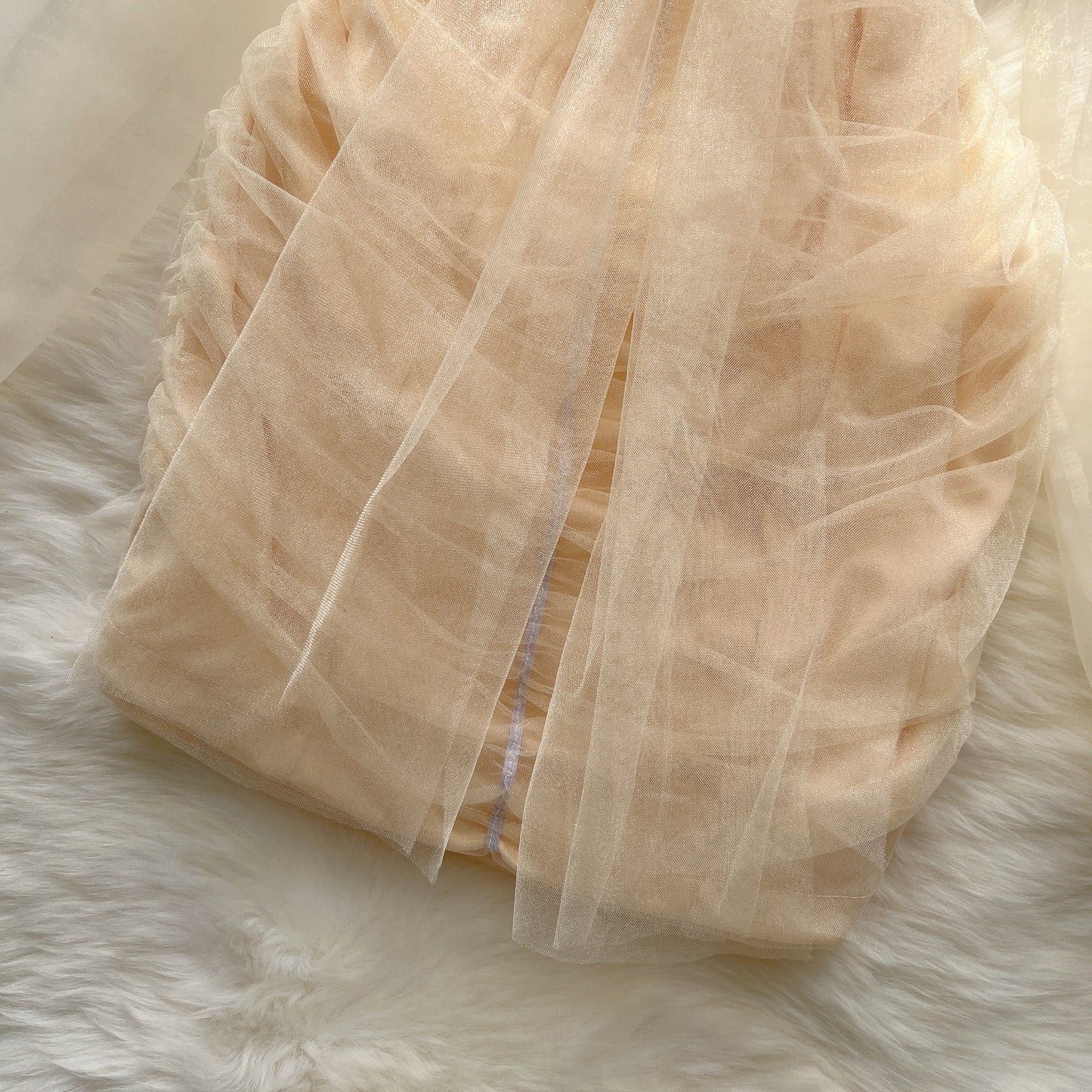 Keily Off-Shoulder Mesh Mini Dress