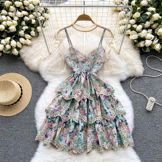 Rebecca Embroidered Mesh Dress