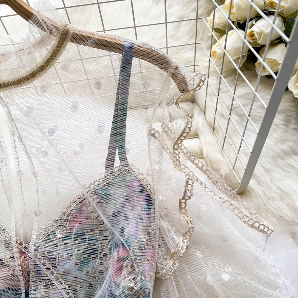 Rebecca Embroidered Mesh Dress
