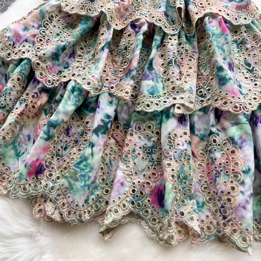 Rebecca Embroidered Mesh Dress