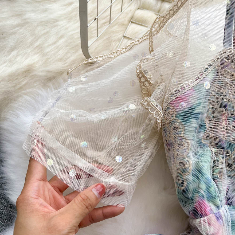 Rebecca Embroidered Mesh Dress