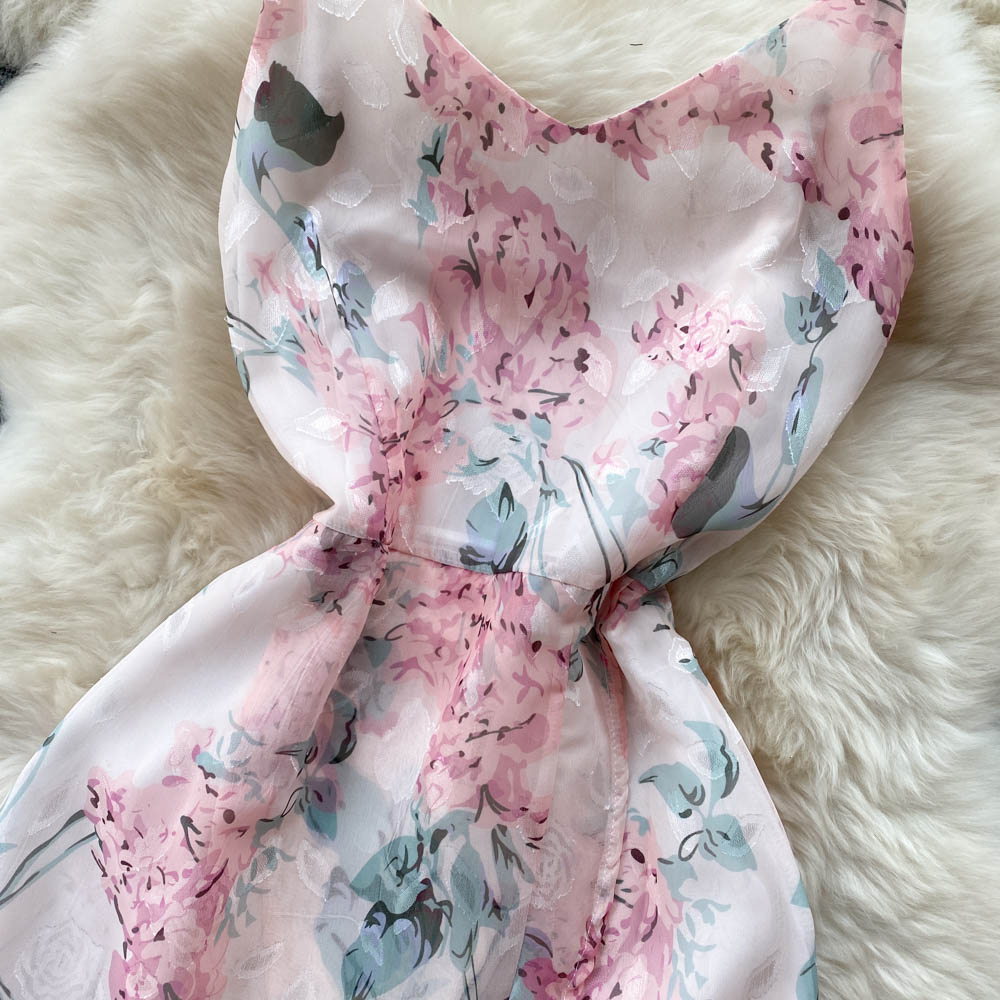 Layla V Neck Chiffon Dress