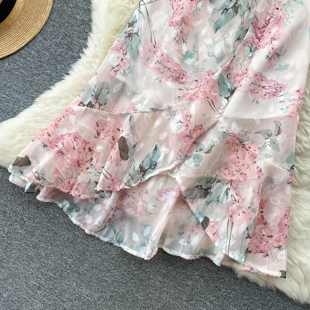 Layla V Neck Chiffon Dress