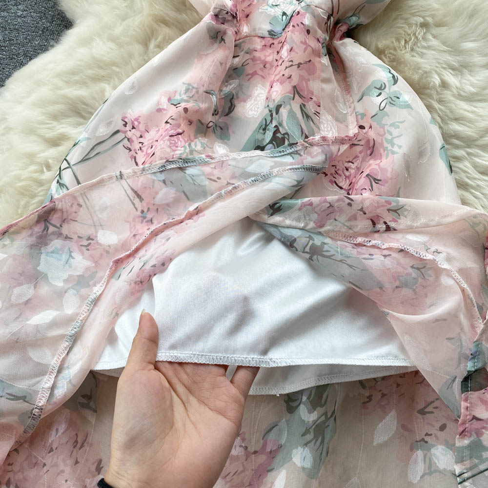 Layla V Neck Chiffon Dress